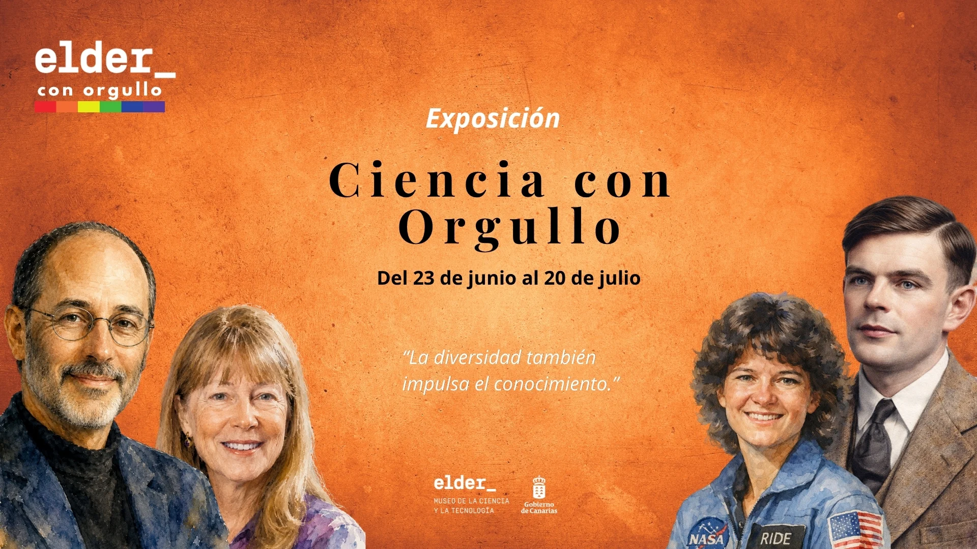 Banner de prensa, campaña Ciencia con Orgullo, Museo Elder